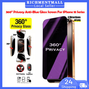 【🔥SG🔥】RICHMENTMALL 360° Privacy Anti-Blue Glass Film For iPhone 18 Pro Max iPhone 18 Pro Blue Light Tempered Glass Screen Protector
