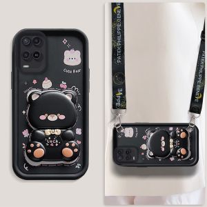 เคสสำหรับศัพท์ OPPO A54 4g เคสนิ่มซิลิโคนกันกระแทก ดีไซน์ใหม่สวยงามพร้อมที่จับและสายคล้องสำหรับผู้หญิง JTXXZJGS01