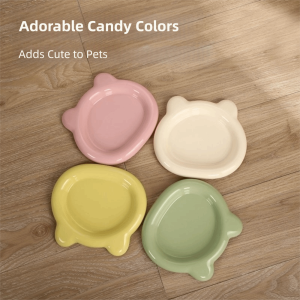 PAZNUL Pastry Plate Cat Bowls Plastic PP Little Bear Kitten Bowl Durable Ins Cat Food Dish for Puppy Cat