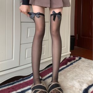 Vớ Dài Ngang Đùi Từ 38kg Đến 80kg Vải Lụa Phối Ren Nơ Siêu Dễ Thương Hàng Cao Cấp