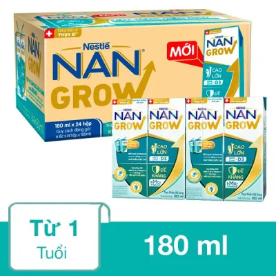 [Mẫu Mới] COMBO Thùng 24 Hộp Sữa Dinh Dưỡng 180ml Pha Sẵn Nan Grow