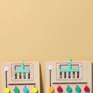 Montessori Educational Materials 3-6 Years Old Childrens Wooden Rolling Ball Toy Four-Color Five-Color Positioning Game Early Childhood Cognitive Training Enlightenment hand-eye coordination early education educational toys