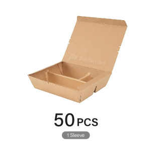 (Wholesale 50/200pc) 3 Compartment Kraft Bento Box - 3 Compartment Takeaway Paper Box Lunch Box