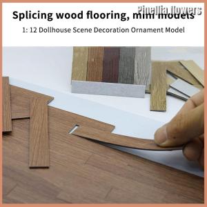 【Pinellia flowers】 10PCS Mini Floor Boards Dollhouse Floor Tiles Miniature Wooden Flooring For 1:12 Doll House Furniture Wall Floor Decor