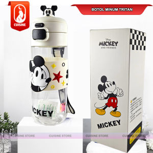 Botol Minum Anak Sedotan dan Teguk Tumbler TRITAN Karakter Kuromi Elsa  Marvel Mickey BPA FREE