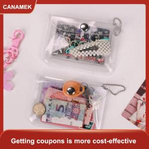 【CANAMEK】 Ví nhỏ đựng thẻ nhựa PVC chống nước trong suốt lấp lánh ví đựng tiền xu cho nữ
