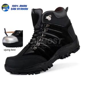 BIG PROMO sepatu safety boot pria crocodile wolfrin plat besi depan nya/BISA BAYAR DI TEMPAT