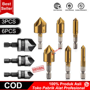 ⭐【BEST CHOICE】Mata Bor Besi 1Set Carbon Steel 12 16 19mm 3 PCS / Mata Bor Kayu 1 Set Drill Bit Countersink HSS 6-19mm 6 PCS
