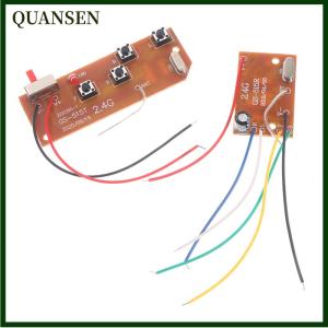 QUANSEN 2.4G 4CH RC Remote Control 27MHz Circuit PCB Transmitter Receiver Board with Antenna Radio for RC Car Truck