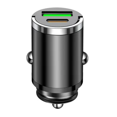 MATILDAJ Dual USB Pull Ring Car Charger Fast Charging Type C Car Power Adapter Car Invisible Fast Charger PD30W Car Phone Charger Car Phone Charging