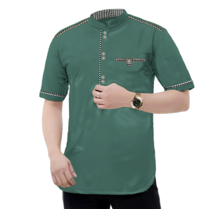 NEW TOJIRO  Baju Busana Atasan Muslim Pria Lengan Pendek Pakaian Baju Koko Muslim Pria Katun Toyobo