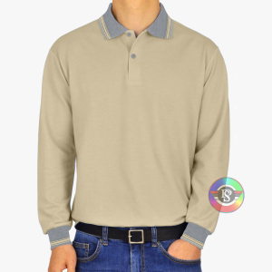 PS | Kaos Polo Lengan Panjang Kaus Polos Kerah Abu Misty | Polo Shirt Atasan Dewasa
