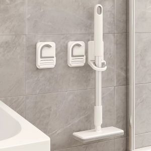 MARBLEX 3pcs Giá đỡ gắn tường Giá đỡ cây lau nhà Đa Năng Tự dính Móc treo đồ Tiết kiệm không gian Không cần khoan Kẹp lau nhà Nhà bếp