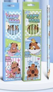 12 Pieces of Cute Capybara 2B Pencil in Box with Rubber Head
