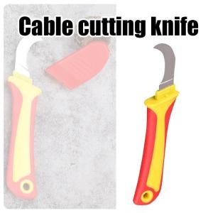 Electrician Knife Insulated Cable Stripping Snips Straight Curved Hook Fixed Blade Knife Wire Stripper Peeling Hand Tools