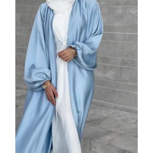 abaya puff sleeve cardigan abaya lace Baju Muslim  abaya Muslimah jubah women abaya