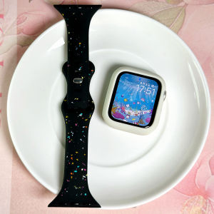 Slim Colored Point Sport Strap + Case For Apple Watch Band 49 41 45 44 Girl Silicone Cover For iWatch Series 9 8 7 6 SE Wrist