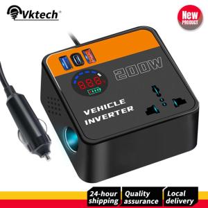 【Fast Charging】200W Car Inverter with USB & Type-C Port DC 12V 24V To AC 110V 220V Voltage Converter Car Power Converter for Vehicles