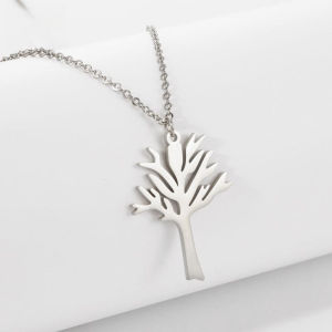 Titanium Steel Tree Of Life Pendant Necklace Hip Hop Style High Quality Stainless Steel Jewelry