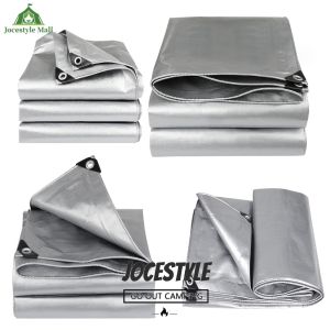 Car Roof Camping Silver Waterproof Tarps with Grommets and Reinforced Edges for Heavy-Duty Outdoor Use