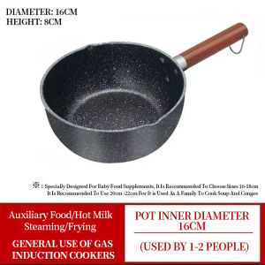 Japanese Snow Pan Maifan Stone Non Stick Milk Pot With Lid Steaming Grid Cooking Pot Sauce pot Baby Food Supplement Pot Multipurpose Kitchen Cookware Induction Cooker Gas Stove Universal Noodles Stone Milk Pot雪平锅