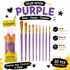 ✨🎨 10PCS Brush Set l Acrylic Gouaches Water Color Paint Brush l Paint By Number Canvas Painting Brush Mushroom Sponge 🎨 Kids Artist Paint Brush Set 10PCS Acrylic Watercolor Paint Brushes DIY Craft Classroom National Day Children Day Youth Day
