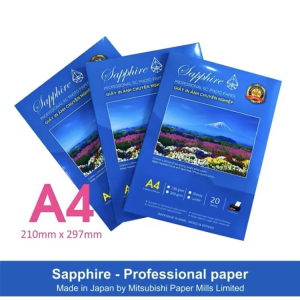 Giấy in ảnh Sapphire RC Glossy (Bóng) A4 230gsm (20 tờ/xấp) - Chính hãng Nhật Bản giấy in ảnh 1 mặt dùng cho máy in phun