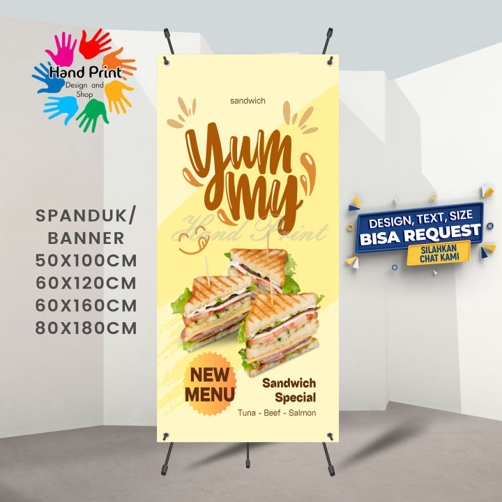 Spanduk Banner MMT Sandwich Ayam Roti Bakar Buat Promosi Makanan Modern ...