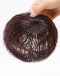 100% Human Hair Piece Black And Dark Brown Hair Topper Hair Replacement Cover White Hair Breathable And Lightweight Wig Increase Hair Volume For Women