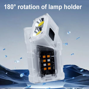 【Vodool Auto Center】 COB+SMD LED Camping Work Light USB Rechargeable Hat Clip Light Power Display Powerful Flashlight for Camping Fishing Walking