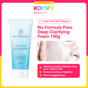 Nu Formula Pore Deep Clarifying Foam 150g (Anti-Sebum Oil Control Pore Clearing Facial Wash for All Skin Types - Oily Dry Combination Normal Sensitive)