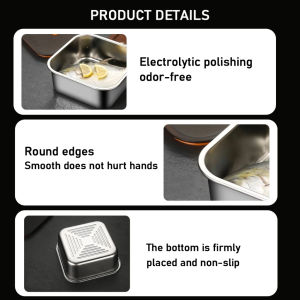 CH-FASHION 316 Stainless Food Container Food Tray With Cover Container Food Sealed Storage Fridge Storage Box