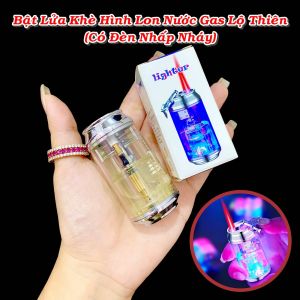 [HCM] Bật Lửa Gas Khè Trong Suốt Hình Lon Nước Có Đèn Nhấp Nháp Độc Đáo - Lạ Mắt