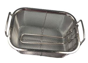 Stainless Steel Strainer Basket With Tray - Handle Included - Tray Size 36x27x2cm - Strainer Size 31x22.5x3cm