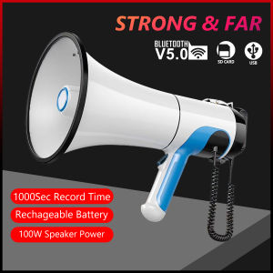 Handheld Bluetooth Megaphone Speaker 100W – USB AUX Siren & Rechargeable Battery (1000m Range)