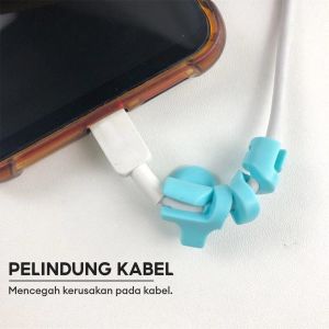 MYX Store 2IN1 PELINDUNG UJUNG KABEL CHARGER SPIRAL 2 IN 1 / CABLE PROTECTOR GURITA SUCKER KARET ANTI PATAH
