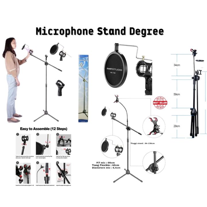 Stand Microphone Mic in Professional Recording Karaoke Dengan