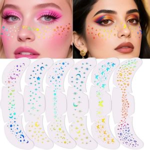 BEAUTYLADIES DIY  Freckle Tattoo Sticker Fish Scale Moon Star Butterfly Dots Heart Face Tattoo Sticker Fashion Convenient Face Temporary Tattoo Make Up