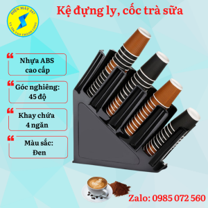 Kệ đựng ly cốc trà sữa cafe - Khay úp cốc chéo - dùng cho take away - nhựa ABS cao cấp