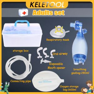 First aid kit manual resuscitator PVC Ambu bag oxygen tube first aid kit simple respirator tool