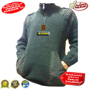 Sweater Hijau TNI Rajut Wol & Army Hijau Loreng