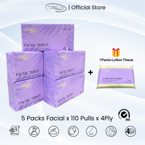 5 Packs FGC Fragrance Facial Tissue Large 4Ply (110‘s x 5 packs)