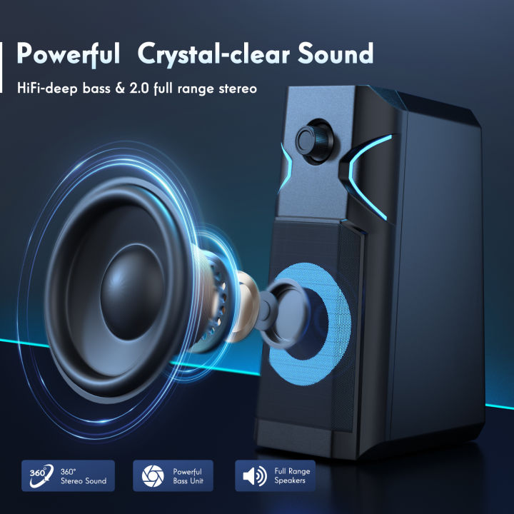 Thomson Computer Speakers, Stereo PC Speakers with 10 RGB