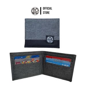 QXZ94 Dompet Pria Motif Abstract Elegan Kulit Imitasi Lipat Coklat/Hitam