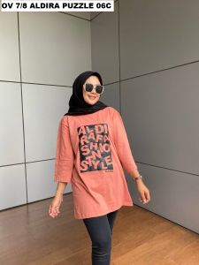 Aldira Kaos Oversize Wanita Muslimah Kekinian2023 / Kaos Wanita / Baju Wanita / Atasan Wanita