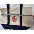 Large Size Dark Green/blue/red Embroidered Logo Same style Handmade Trader Joes Canvas Tote Reusable Street Bag 20x14x6" (Non). 