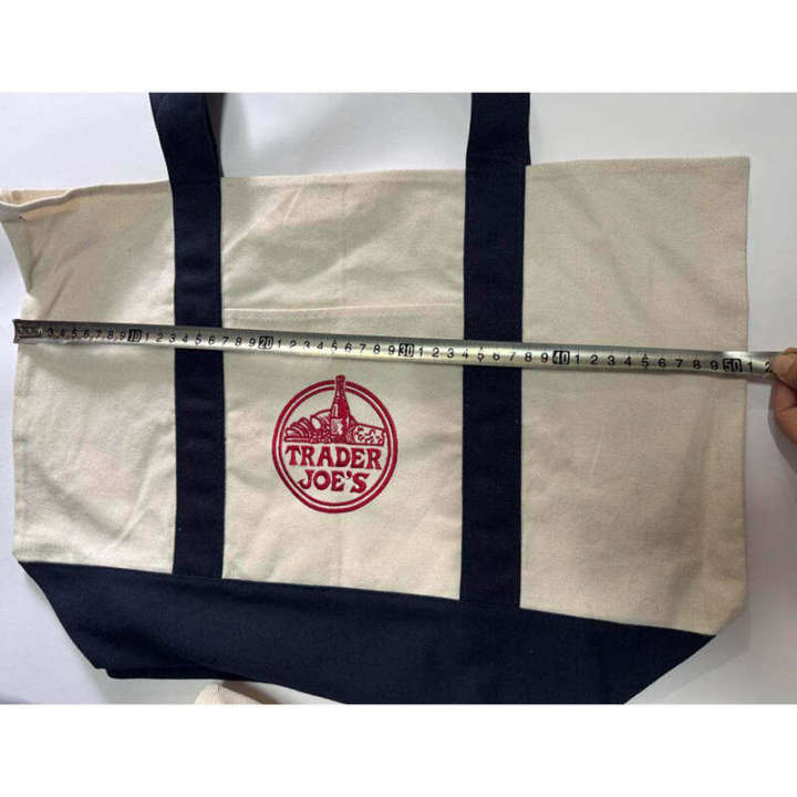 Large%20Size%20Dark%20Green/blue/red%20Embroidered%20Logo%20Same%20style%20Handmade%20Trader%20Joes%20Canvas%20Tote%20Reusable%20Street%20Bag%2020x14x6"%20(Non)%20-%20Image%203