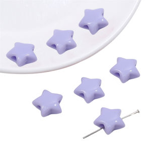 30Pcs 15mm Plastic Acrylic Solid Colorful Five Pointed Star Beads Charms for Necklace Bracelet Keychain DIY Jewelry Craft Making