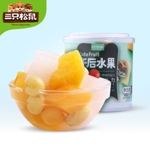 【Three Squirrels Mixed Fruit Canned 200g/Can】 Fresh Yellow Peach Fruit Coconut Fruit in the Afternoon【三只松鼠什锦水果罐头200g/罐】午后水果新鲜黄桃水果椰果