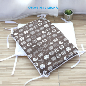 Thảm lót chuồng Chó Mèo có dây buộc 4 góc chống trượt bằng vải cotton xốp (mẫu mới) - Love pets shop